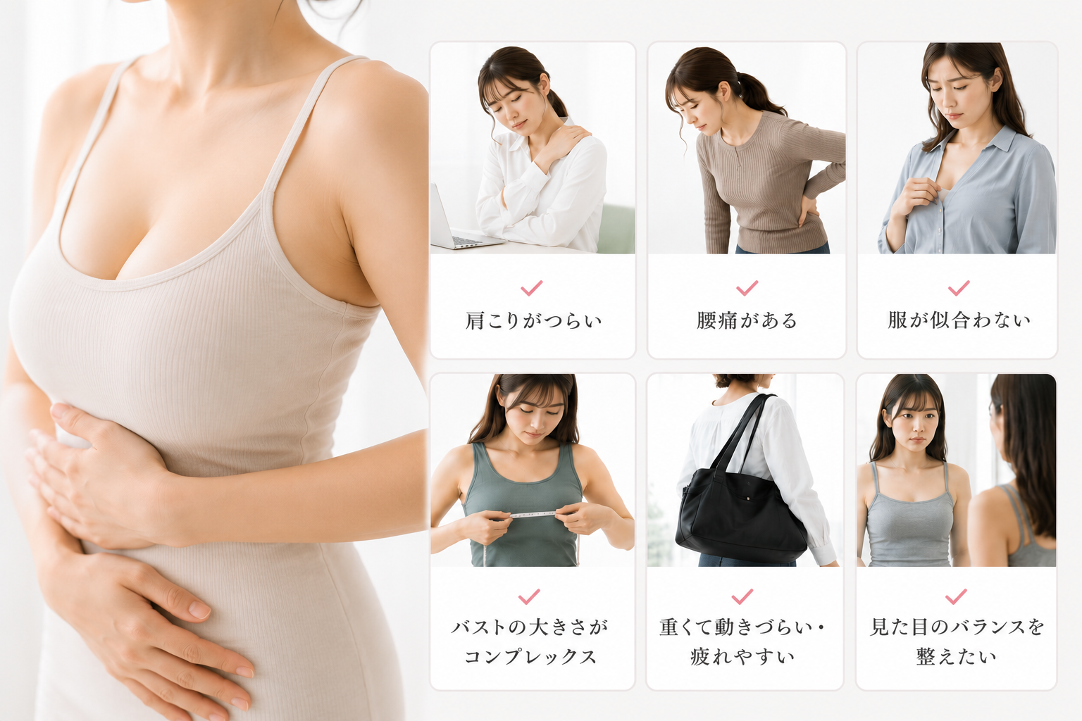 こんな方におすすめ！胸を小さくする手術の適応